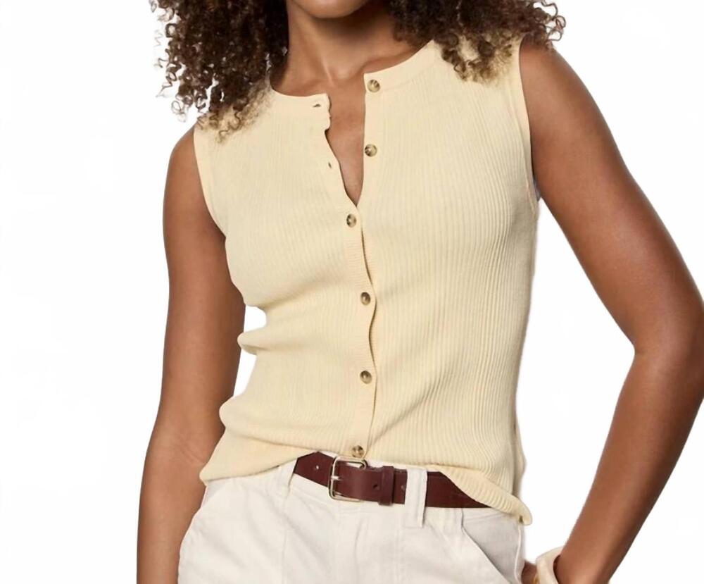 NEW SANCTUARY manhattan rib botton cardigan in banana